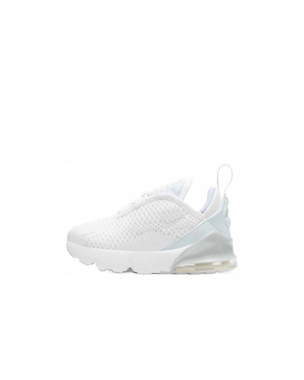 NEW NIKE baby/toddler air max 270 shoes in white/metallic silver/white